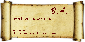 Bródi Ancilla névjegykártya